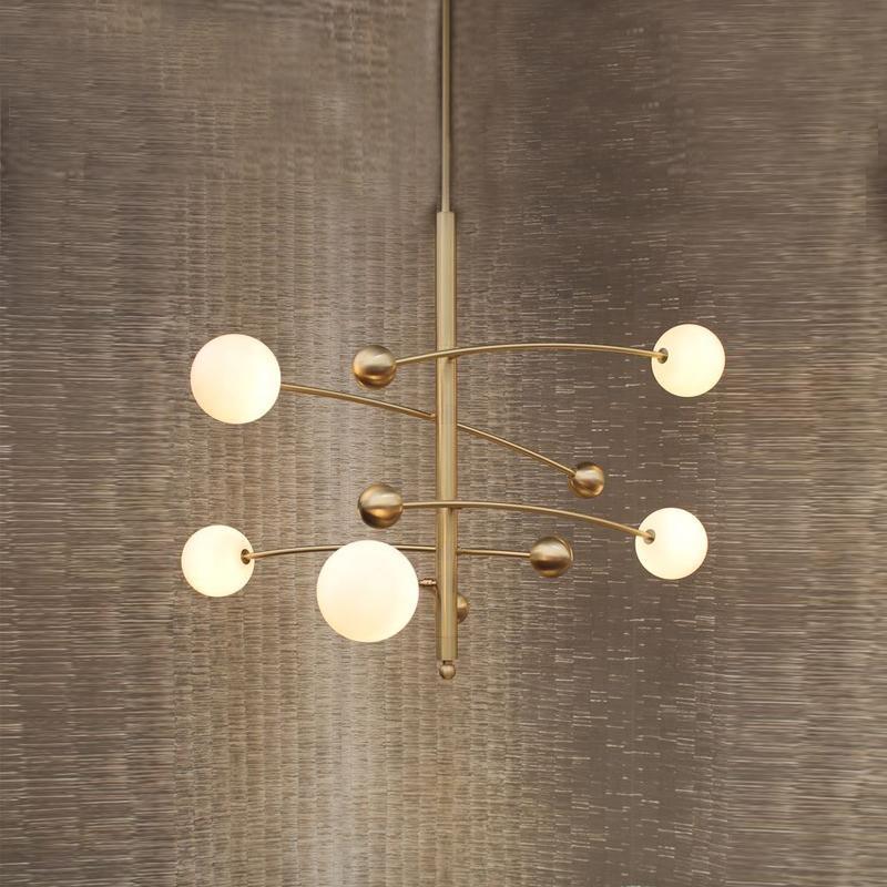 Magic Bean Chandelier — Modern Brass and Glass Pendant Light for Dining and Living Rooms