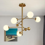 Magic Bean Chandelier — Modern Brass and Glass Pendant Light for Dining and Living Rooms