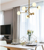 Magic Bean Chandelier — Modern Brass and Glass Pendant Light for Dining and Living Rooms