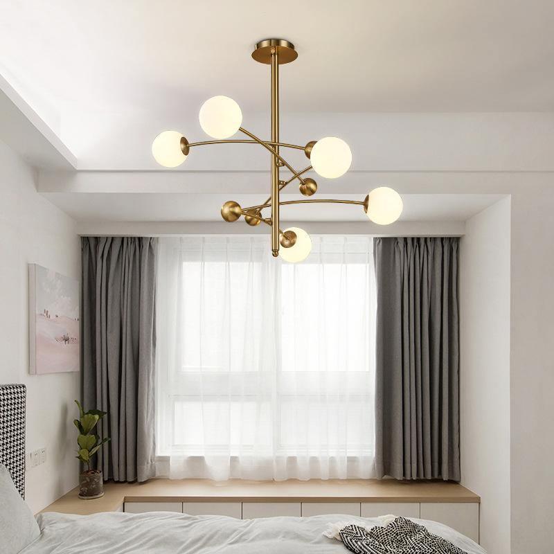 Magic Bean Chandelier — Modern Brass and Glass Pendant Light for Dining and Living Rooms