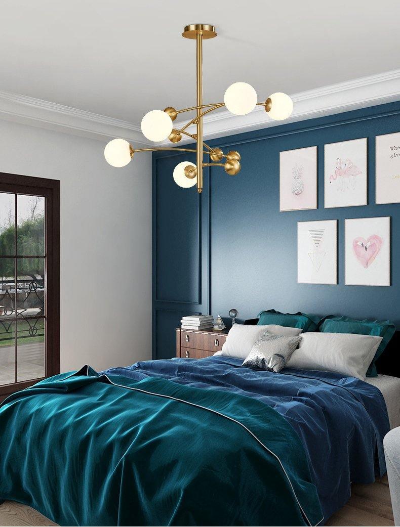 Magic Bean Chandelier — Modern Brass and Glass Pendant Light for Dining and Living Rooms