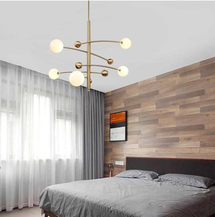 Magic Bean Chandelier — Modern Brass and Glass Pendant Light for Dining and Living Rooms