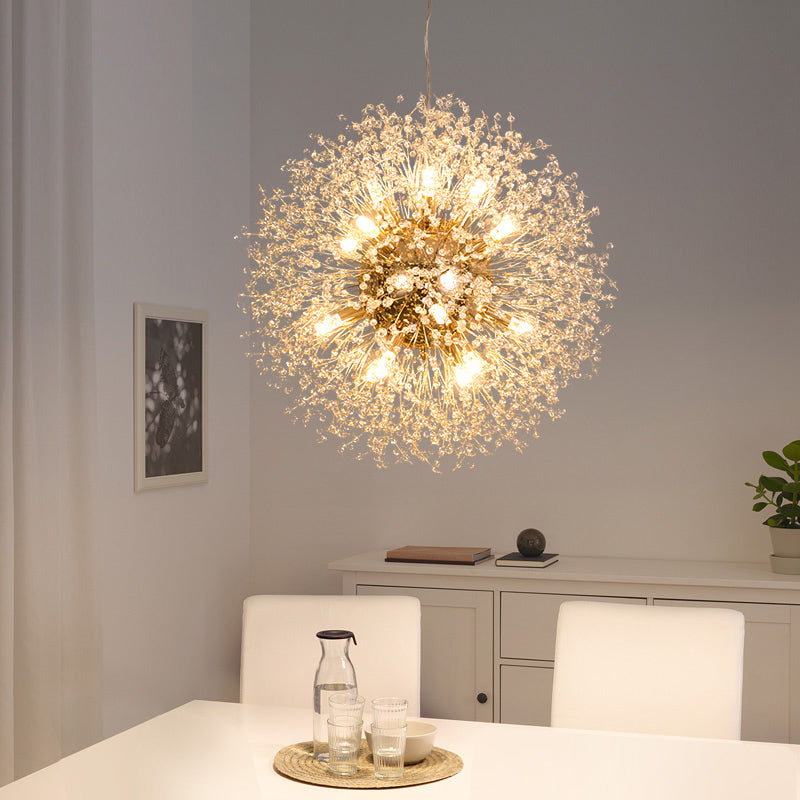 Luxury Style Living Room Lamp Nordic Dandelion Crystal Chandelier