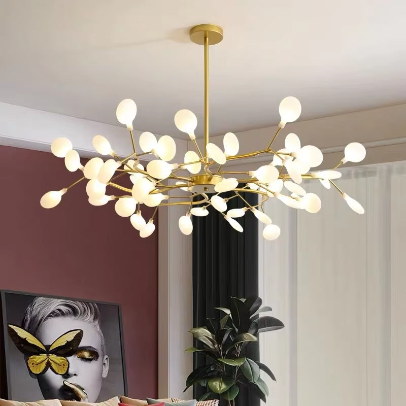 Creativity Firefly Led Chandelier Black Gold For Living Room Bedroom Hall Home Decor Indoor Lighting Minimalist Ceiling Pendant
