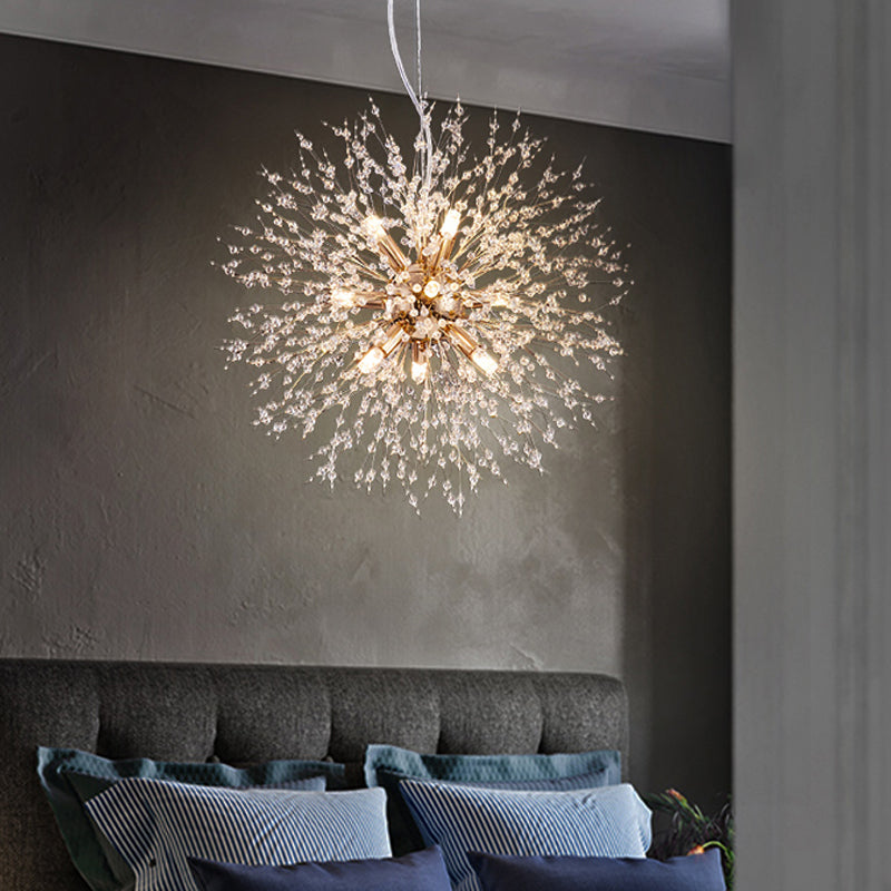 Luxury Style Living Room Lamp Nordic Dandelion Crystal Chandelier