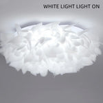 Simple Nordic Style Cozy Bedroom With Petal Shaped Ceiling Lamp
