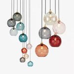 Alloliving Modern Simple Colored Water Pattern Glass Ball Pendant Light