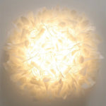 Simple Nordic Style Cozy Bedroom With Petal Shaped Ceiling Lamp