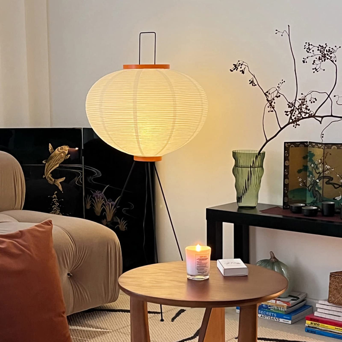 Japanese Style Instagram Inspired Designer Calligraphy Paper Floor Lamp