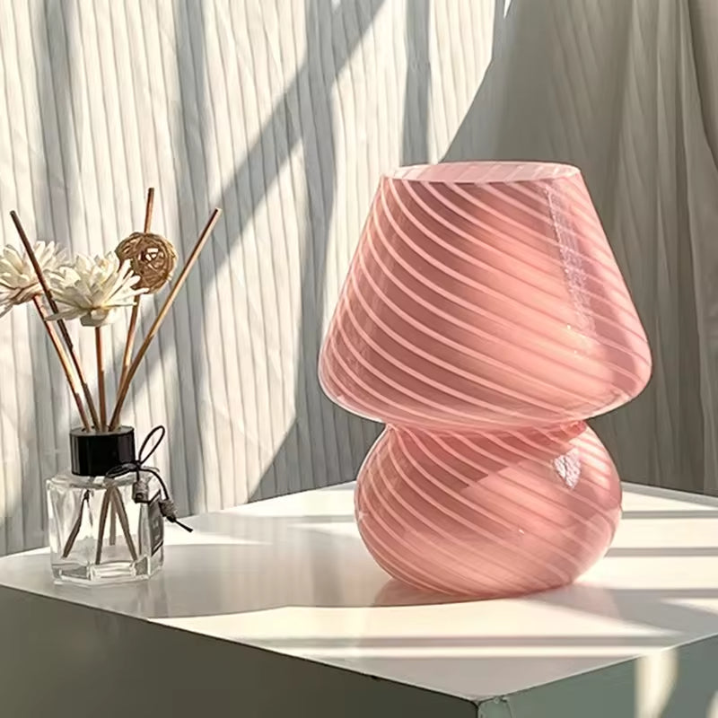 Creative Glass Retro Mushroom Table Lamp