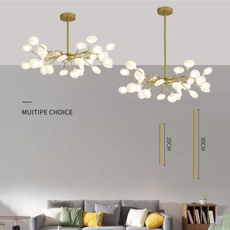 Creativity Firefly Led Chandelier Black Gold For Living Room Bedroom Hall Home Decor Indoor Lighting Minimalist Ceiling Pendant
