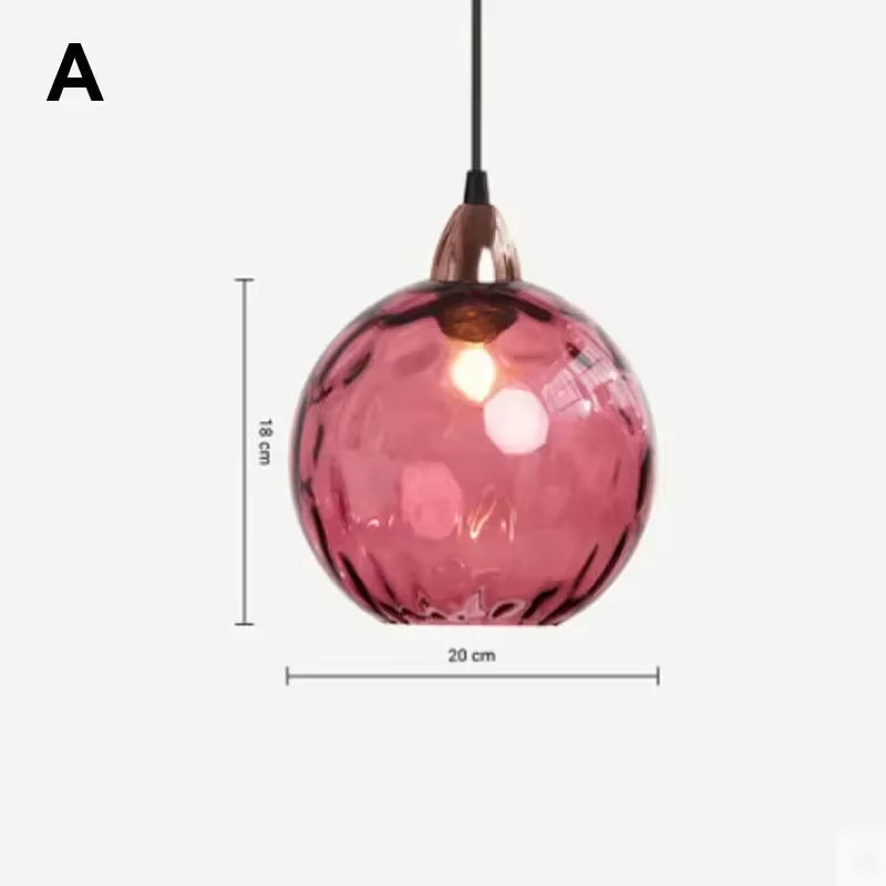 Alloliving Modern Simple Colored Water Pattern Glass Ball Pendant Light