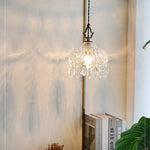 All Copper Retro Light Luxury Crystal Glass Small Pendant Lamp