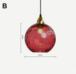 Alloliving Modern Simple Colored Water Pattern Glass Ball Pendant Light