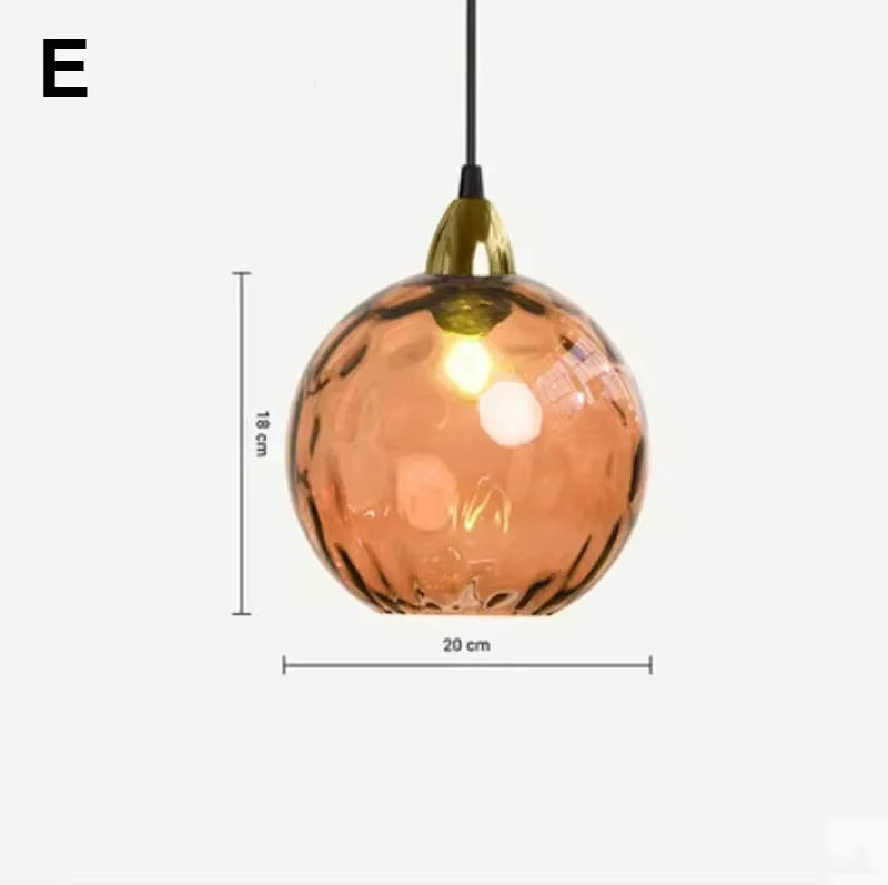 Alloliving Modern Simple Colored Water Pattern Glass Ball Pendant Light
