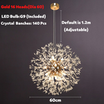 Luxury Style Living Room Lamp Nordic Dandelion Crystal Chandelier