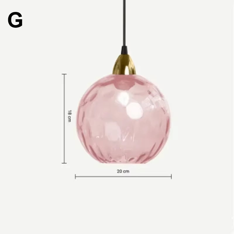 Alloliving Modern Simple Colored Water Pattern Glass Ball Pendant Light