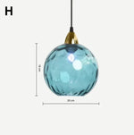 Modern Simple Colored Water Pattern Glass Ball Pendant Light