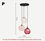 Alloliving Modern Simple Colored Water Pattern Glass Ball Pendant Light
