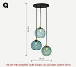 Modern Simple Colored Water Pattern Glass Ball Pendant Light
