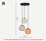 Alloliving Modern Simple Colored Water Pattern Glass Ball Pendant Light