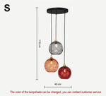 Modern Simple Colored Water Pattern Glass Ball Pendant Light