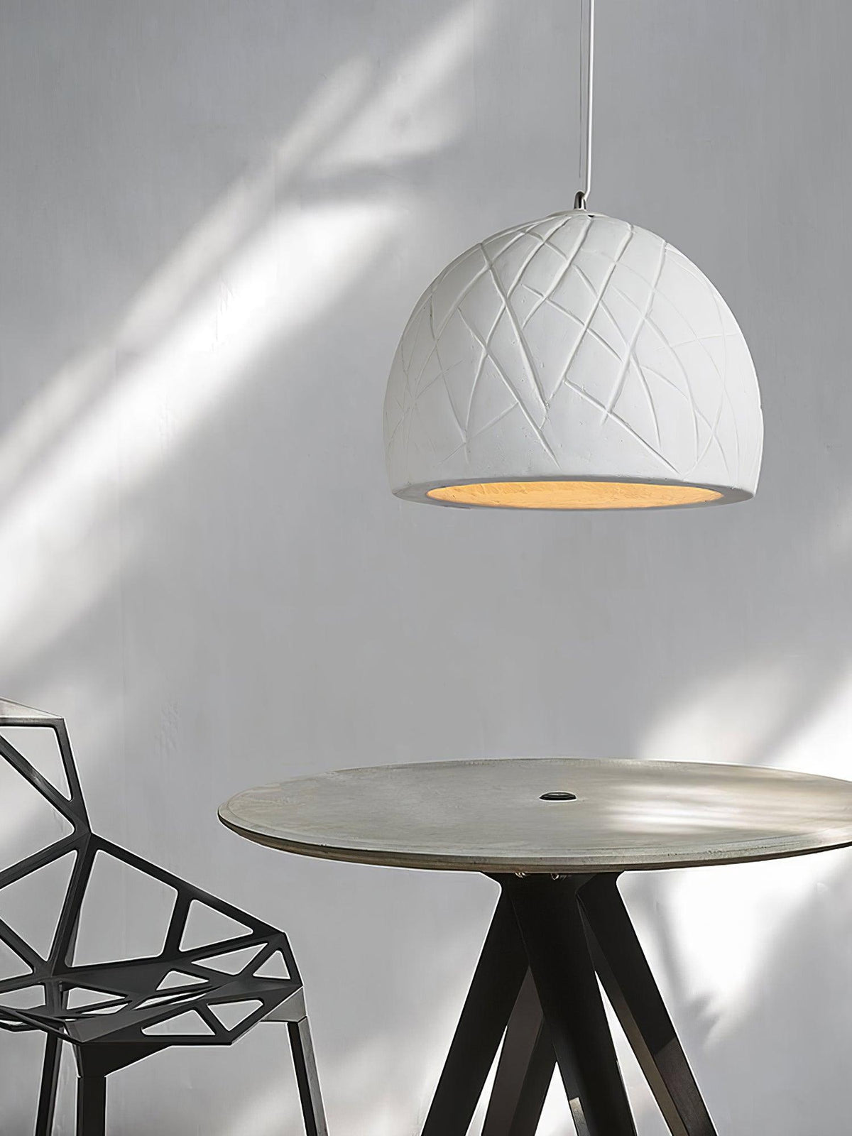 Malva Pendant Light – Sculptural White Clay LED Pendant for Modern Interiors