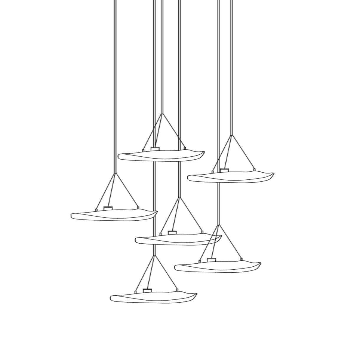 Manta Drift Modern Glass Chandelier for Dining Room and Living Space