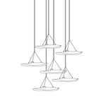 Manta Drift Modern Glass Chandelier for Dining Room and Living Space