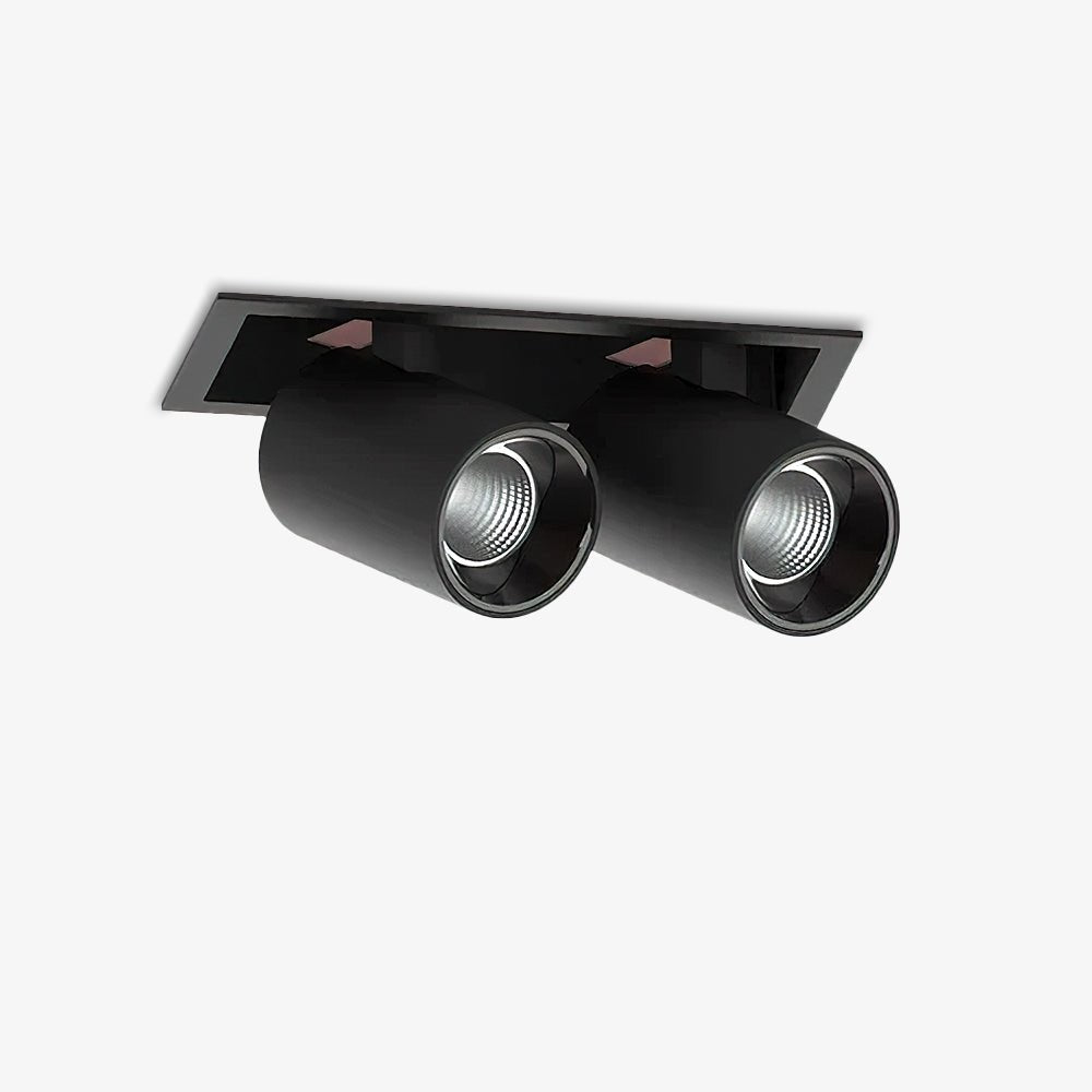 Adjustable Recessed LED Spotlight with Tiltable Cylinder Heads