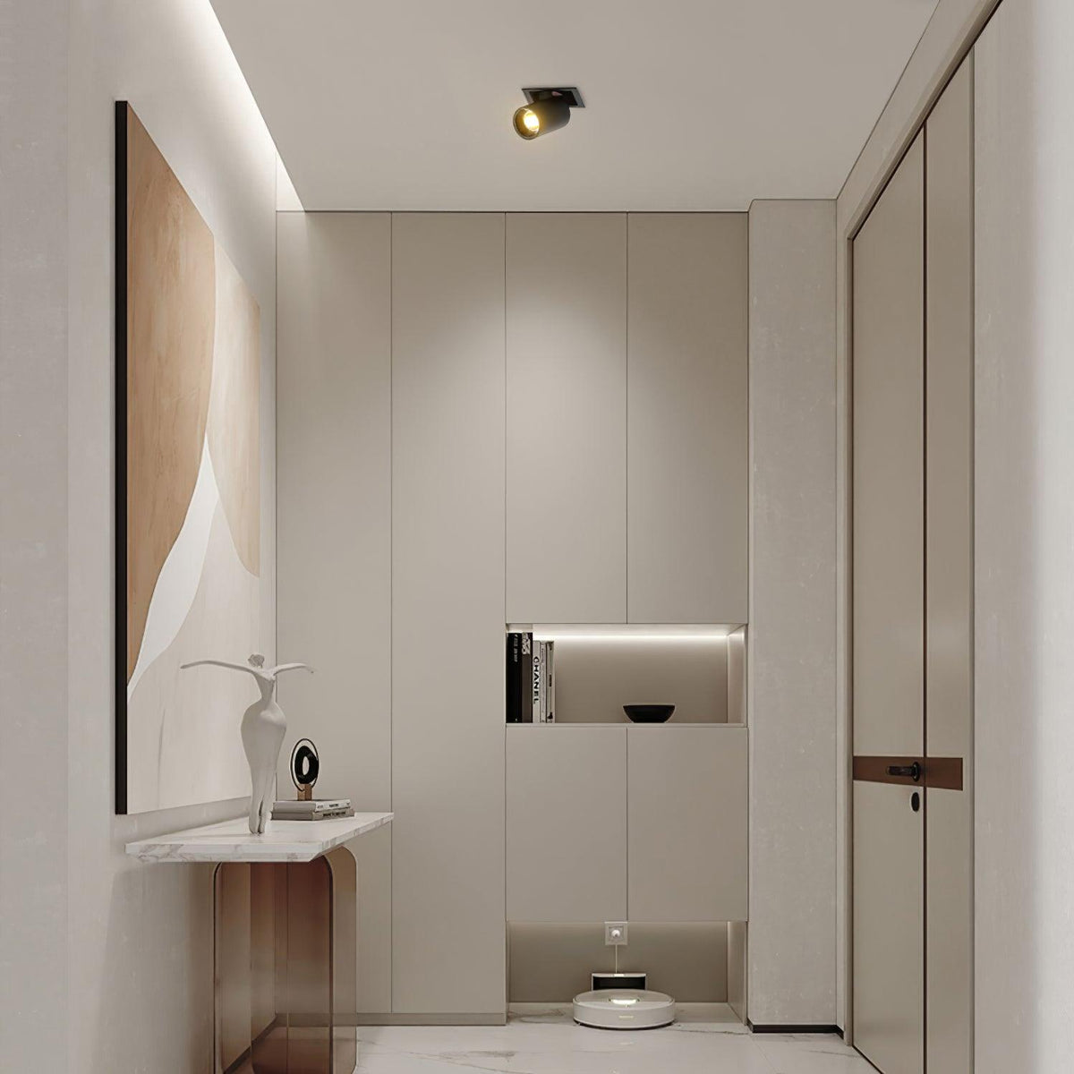Adjustable Recessed LED Spotlight with Tiltable Cylinder Heads