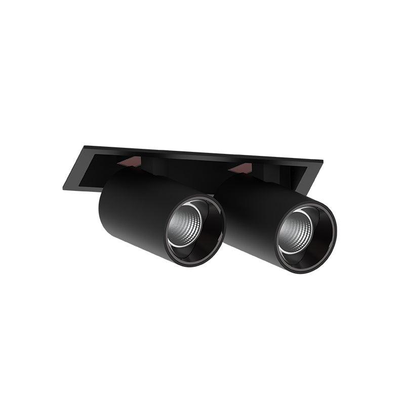 Adjustable Recessed LED Spotlight with Tiltable Cylinder Heads