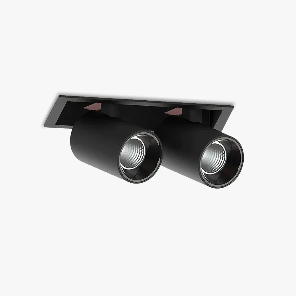 Adjustable Recessed LED Spotlight with Tiltable Cylinder Heads