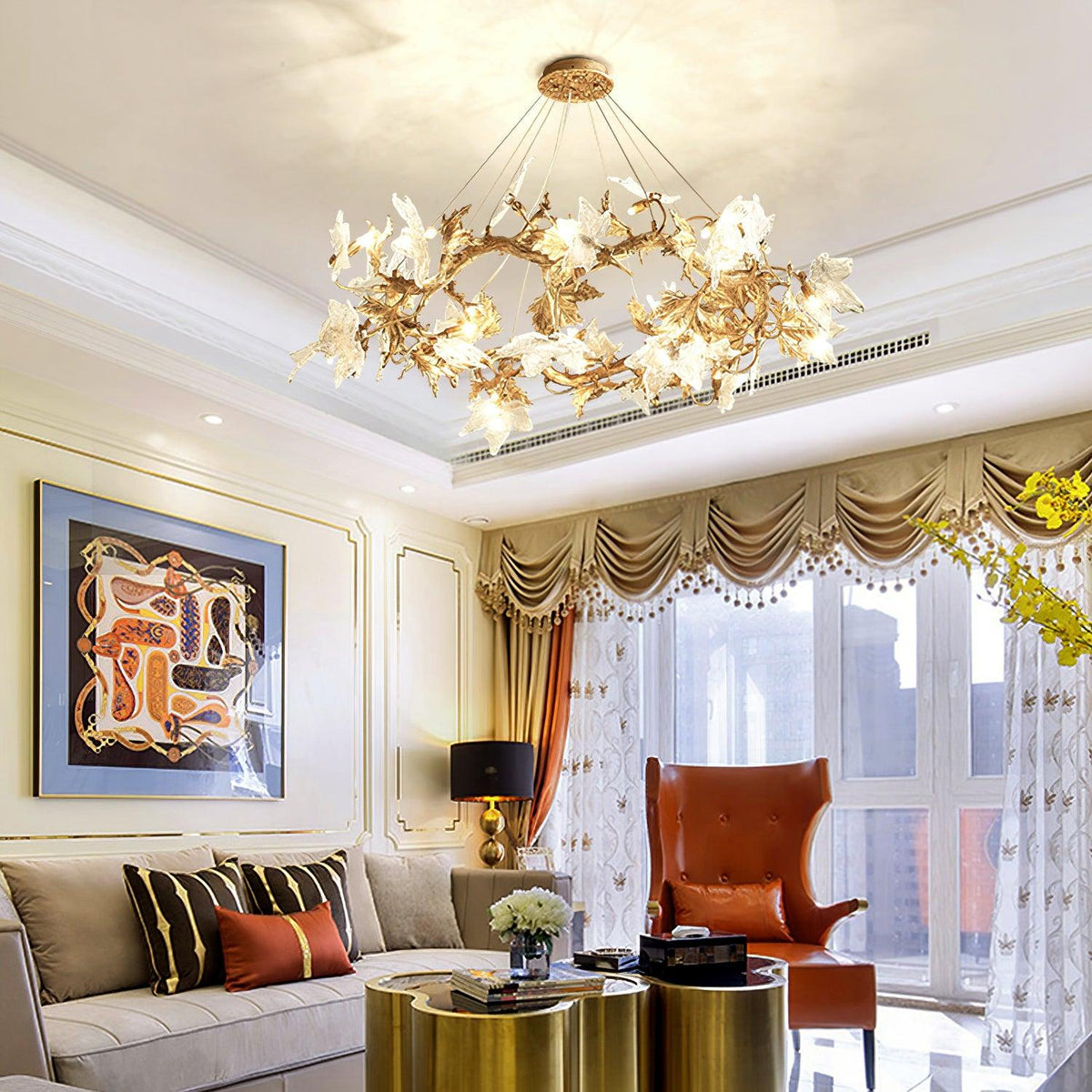 maple-leaf-brass-chandelier