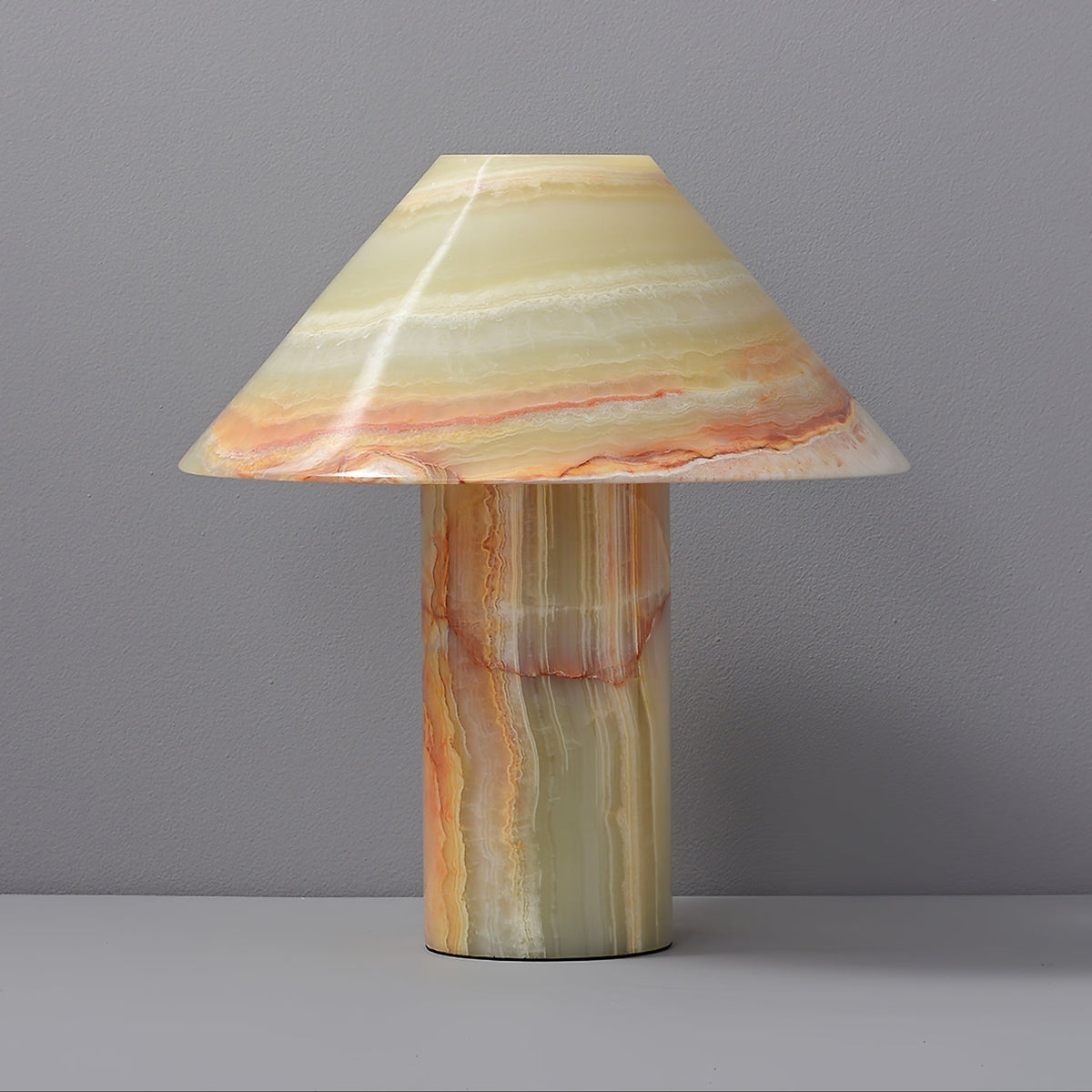Marbelle Onyx Table Lamp – Hand-Carved Natural Stone Bedside Light