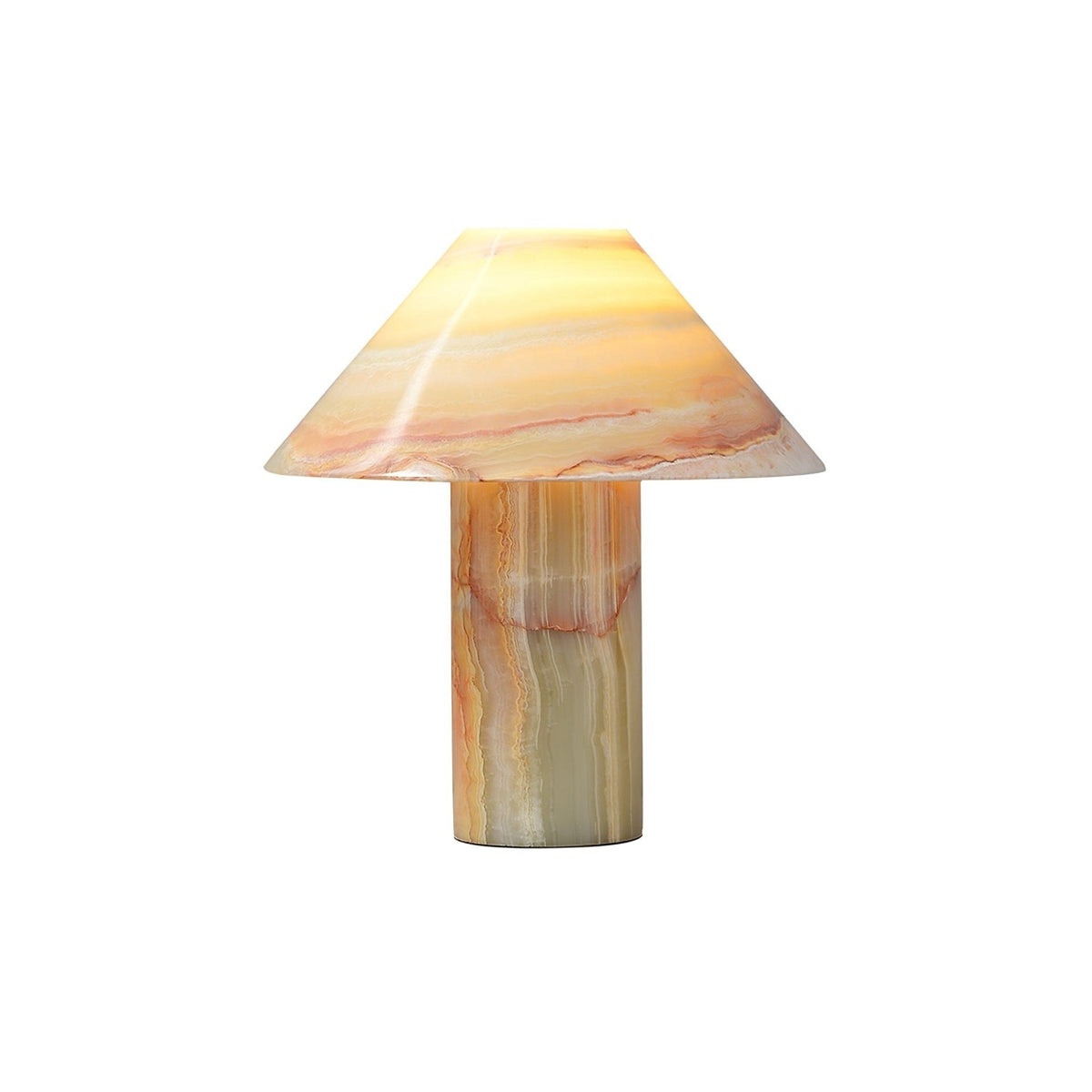 Marbelle Onyx Table Lamp – Hand-Carved Natural Stone Bedside Light