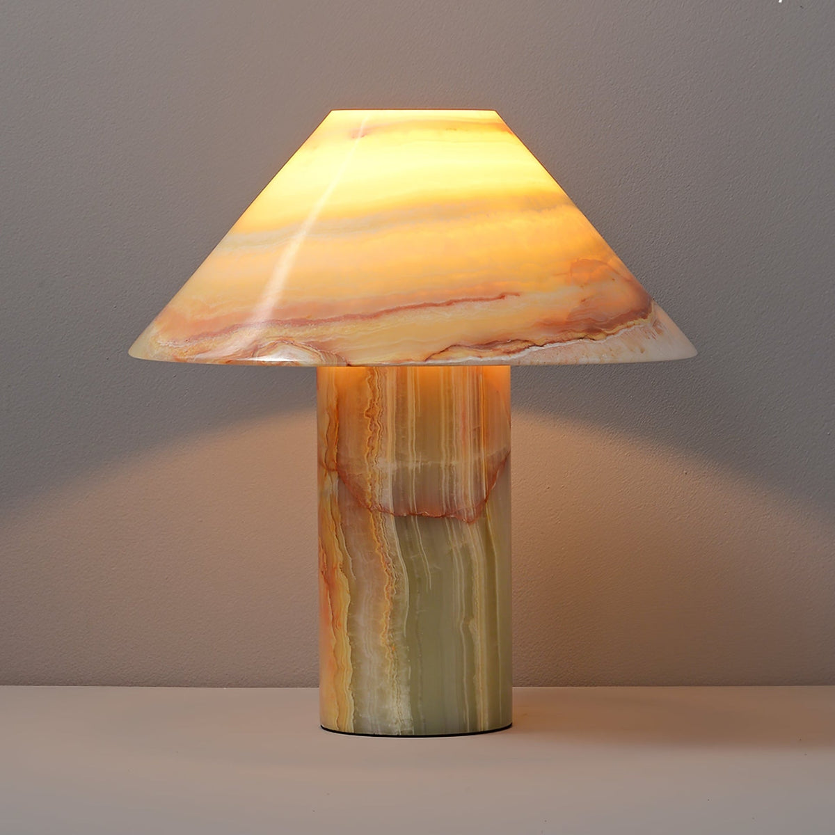 Marbelle Onyx Table Lamp – Hand-Carved Natural Stone Bedside Light