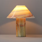 Marbelle Onyx Table Lamp – Hand-Carved Natural Stone Bedside Light