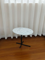 Sculptural Marble Accent Side Table with Metal Base for Modern Interiors