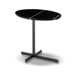 Sculptural Marble Accent Side Table with Metal Base for Modern Interiors