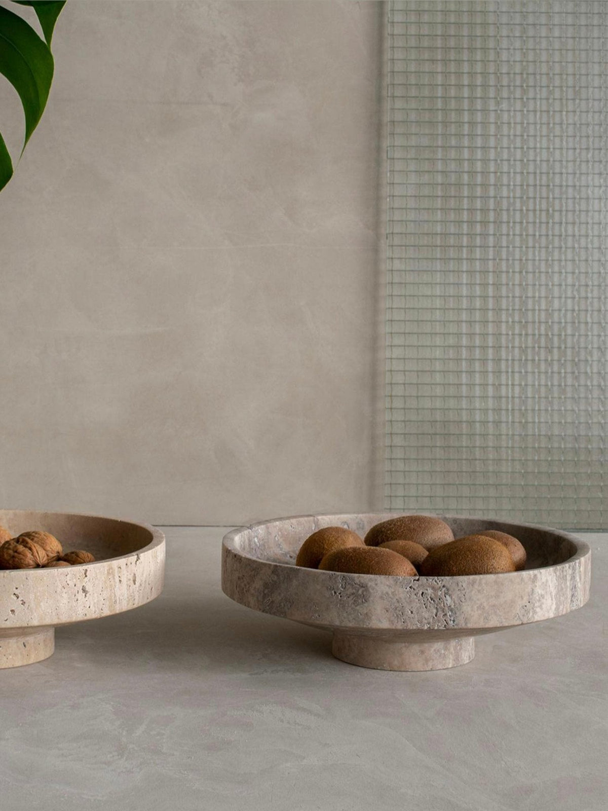 Sculptural Stone Catchall Tray for Entryway and Coffee Table Decor
