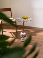 Marble Duo Side Table Set with Brass Accents for Modern Interiors