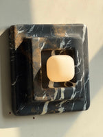 Marble Wall Sconce in Red and White Stone for Modern Interiors