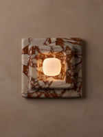 Marble Wall Sconce in Red and White Stone for Modern Interiors