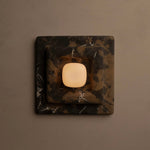 Marble Wall Sconce in Red and White Stone for Modern Interiors