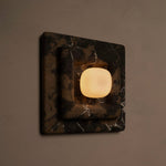 Marble Wall Sconce in Red and White Stone for Modern Interiors