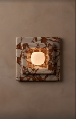 Marble Wall Sconce in Red and White Stone for Modern Interiors