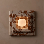 Marble Wall Sconce in Red and White Stone for Modern Interiors