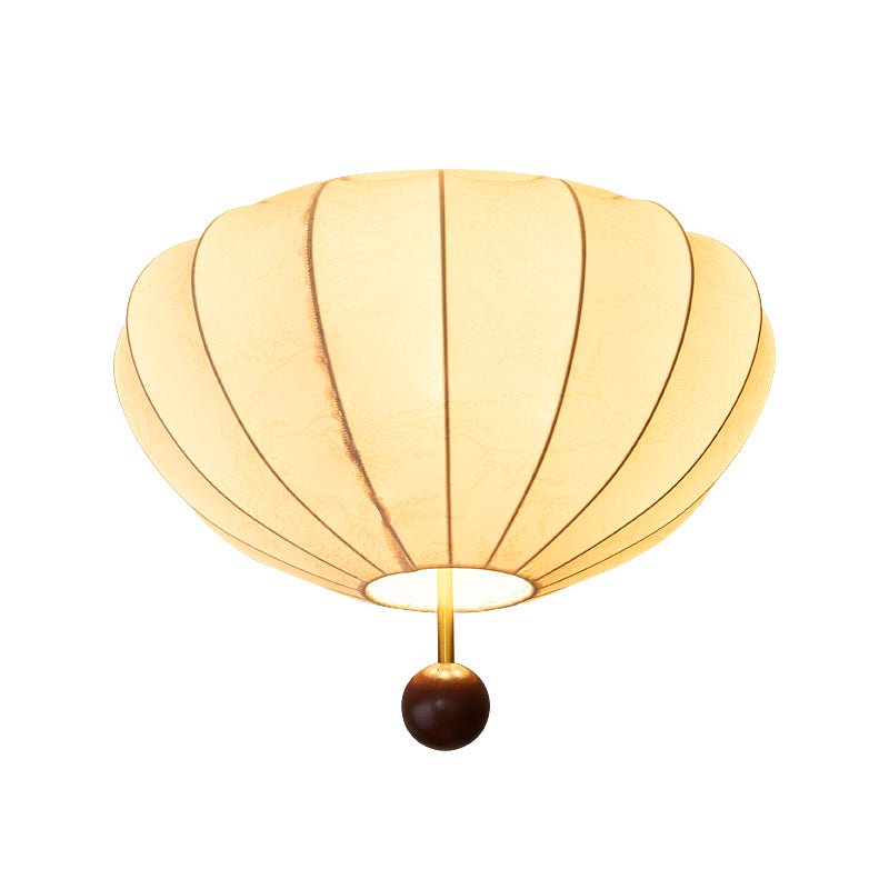 Marceline Fabric and Wood Flush Mount Ceiling Light with LED