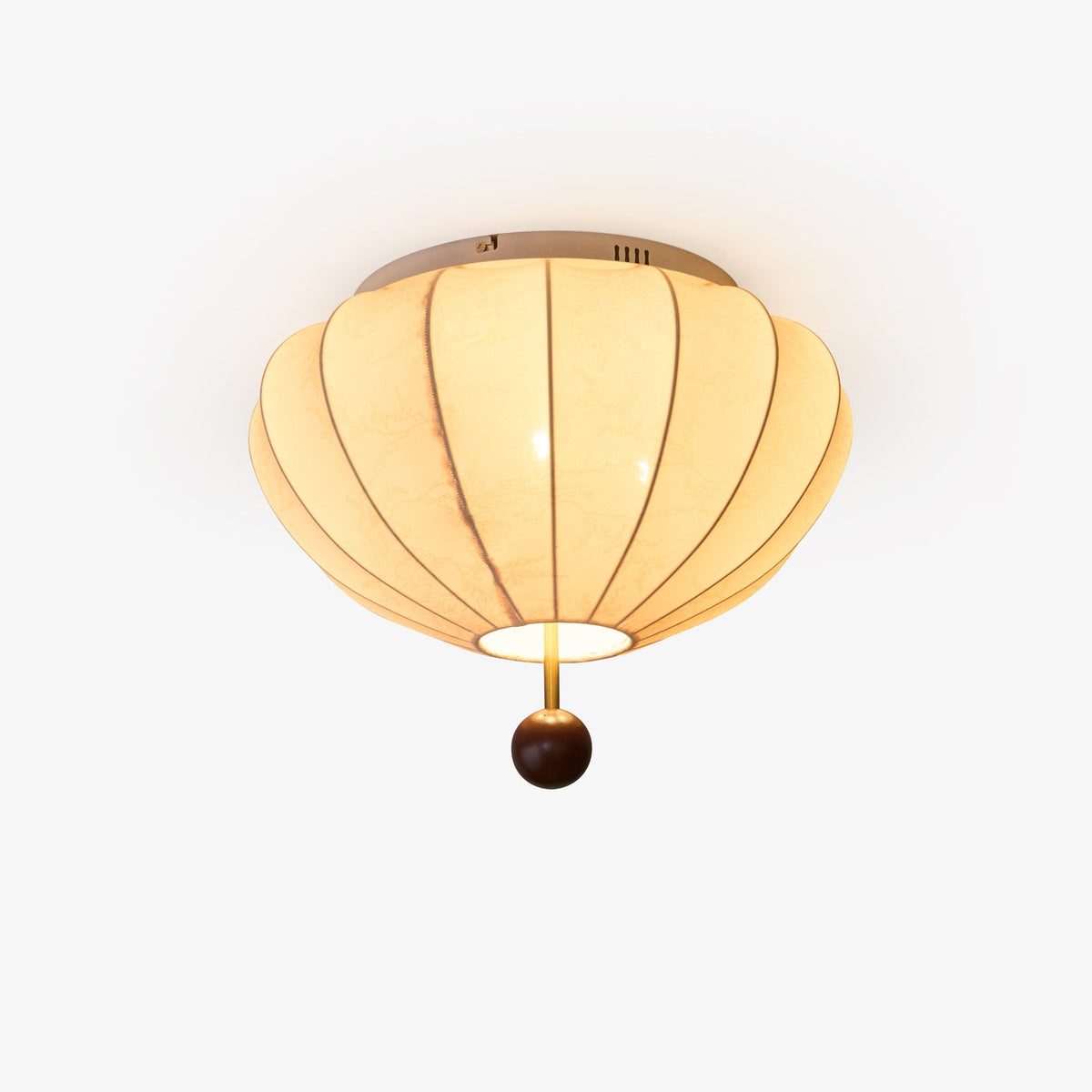 Marceline Fabric and Wood Flush Mount Ceiling Light with LED